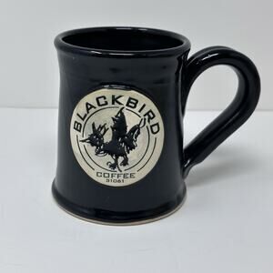 Grey Fox Pottery Blackbird Coffee Black Mug